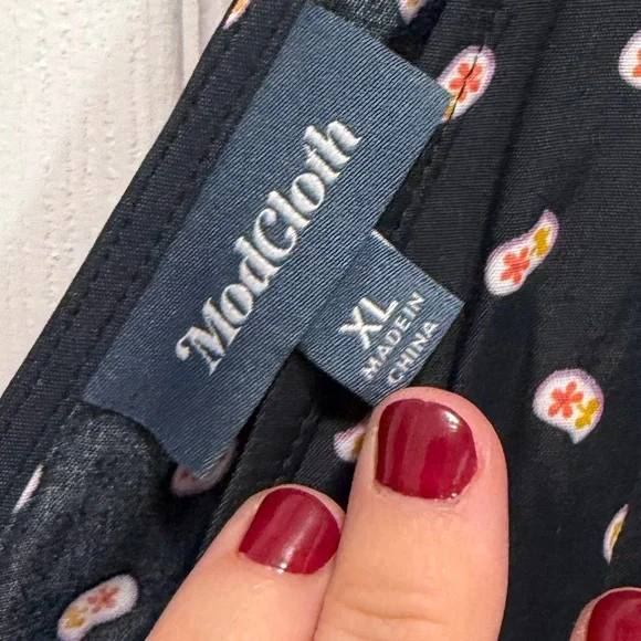 Modcloth Black Jumpsuit with Floral Design - Picture 3 of 8